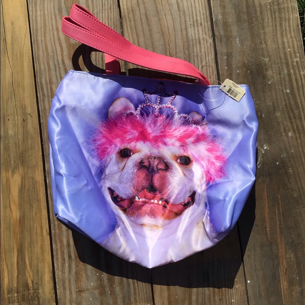 Bath and Body Works Bulldog Wearing Tiara Bag NEW